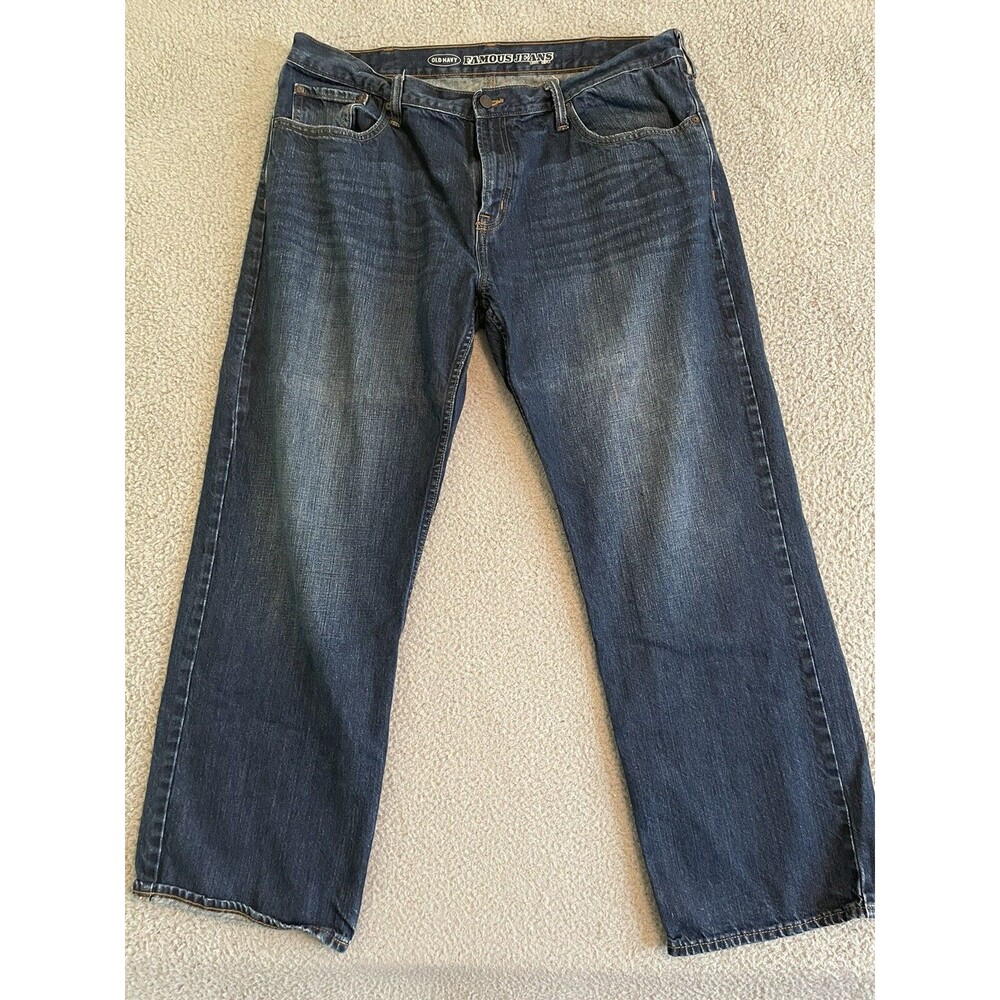 Old Navy Famous Jeans Loose Straight Leg Jeans Mens Size 40x31 Denim Blue